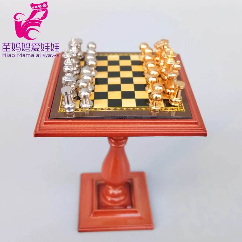 charm chess table mini doll house decoration record player mini Puppet ob11 1/6 1/8 bjd doll accessories