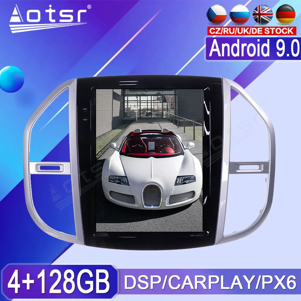 

Магнитола 128G для Mercedes Benz Vito Android 2016 2017 2018, автомобильный мультимедийный плеер, стерео головное устройство Tesla PX6 GPS Navi