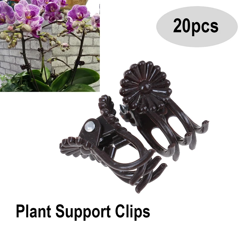 

20pcs/lot Plant Support Clips Orchid Stem Clip For Vine Support Vegetables Flower Tied Bundle Branch Clamping Garden Tool