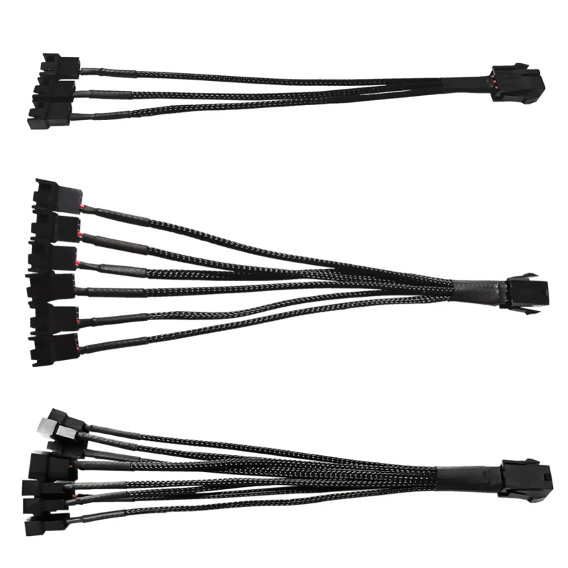 Компьютерный охлаждающий вентилятор PCI-E с 6 контактами на 4 кабель адаптера