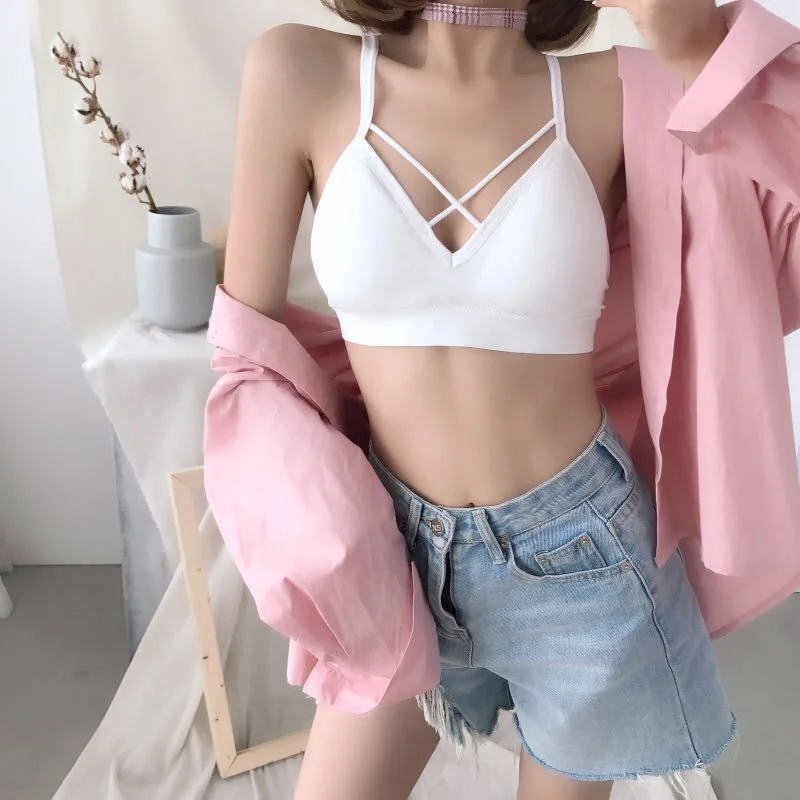 

Beauty Back Women Wrapped Chest Large size bra Thin Sexy Bras Comfortable Gathered Yoga Sports Underwear Push Up Lingerie
