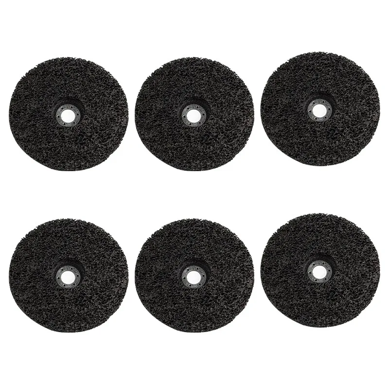 

6 Pcs Poly Strip Disc Wheel Paint Rust Removal Clean for Angle Grinder 100X16mm,Arbor Size,5/8 Inch, 16 mm,Black