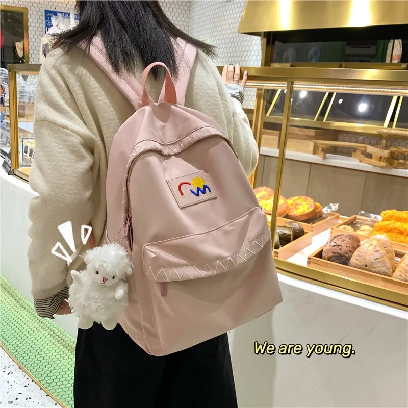 

Female Cute School Bags For Teenage Girls 2021 Nylon Travel Backpack Women Mochilas Sac A Dos Ladie Laptop Rucksack Men Bag Pack