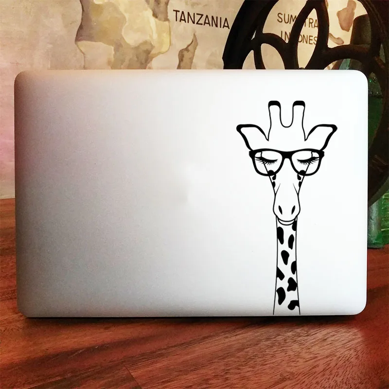 Наклейка Жираф Girl со стеклом для ноутбука, Виниловая наклейка для Macbook Pro 16 дюймов Air Retina 11 12 13 14 15 дюймов HP Mac Book, Обложка для ноутбука