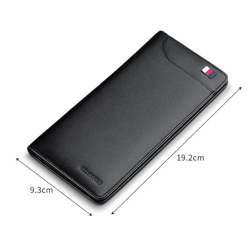 Мужской кошелек роскошный брендовый высококачественный мужской длинный черный