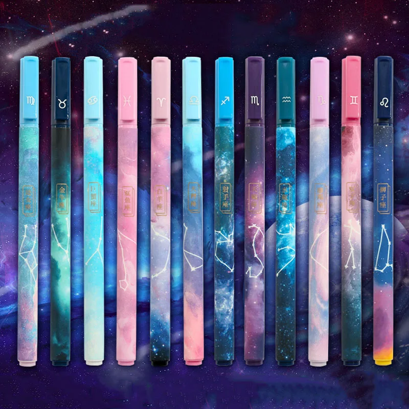 1 шт. кавайные гелевые ручки с созвездием милые со звездами 0 5 мм черные для