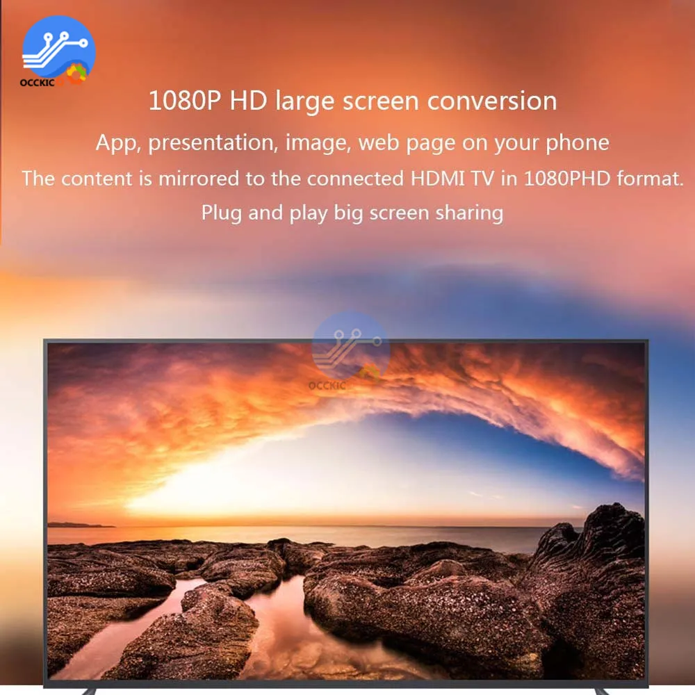 ТВ-приставка 2 4 г/гц с зеркальным экраном 1080p для мобильного компьютера