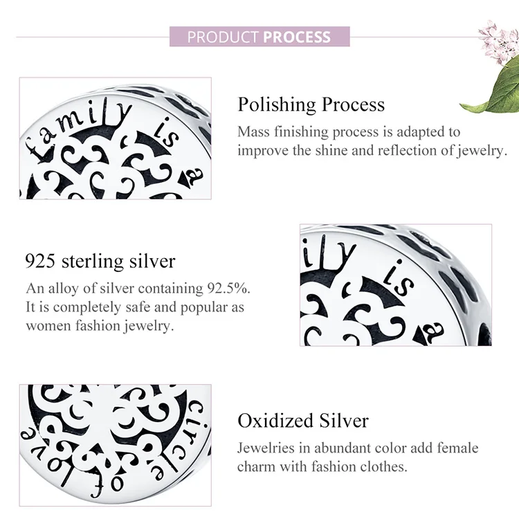 

Silver 925 Ooriginal pan Bracelet Jewelry Girl Gifts Family Free of Life Round Metal Beads for Women Bijoux Making Vintage Charm