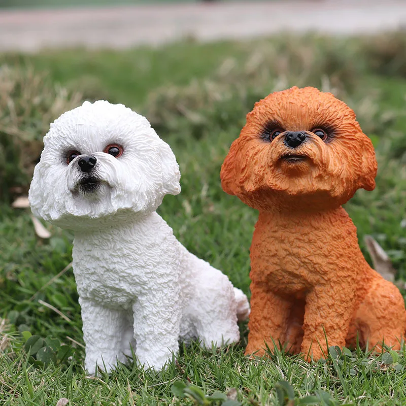 

4.2" Simulation Curly Dog Statue Canislupusfamiliaris Small Dog Decoration Holiday Gift PVC Action Figure Model Toy 10.5 CM L36