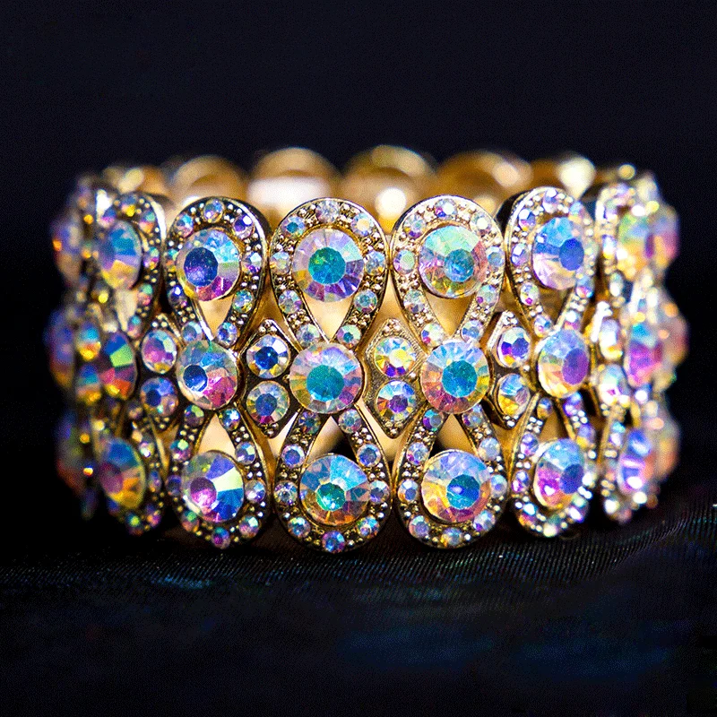 

New Bellydance Jewelry Indian Belly Dance Costume Outfits Accessories Colorful Rhinestones Bracelet 1 Piece For Women