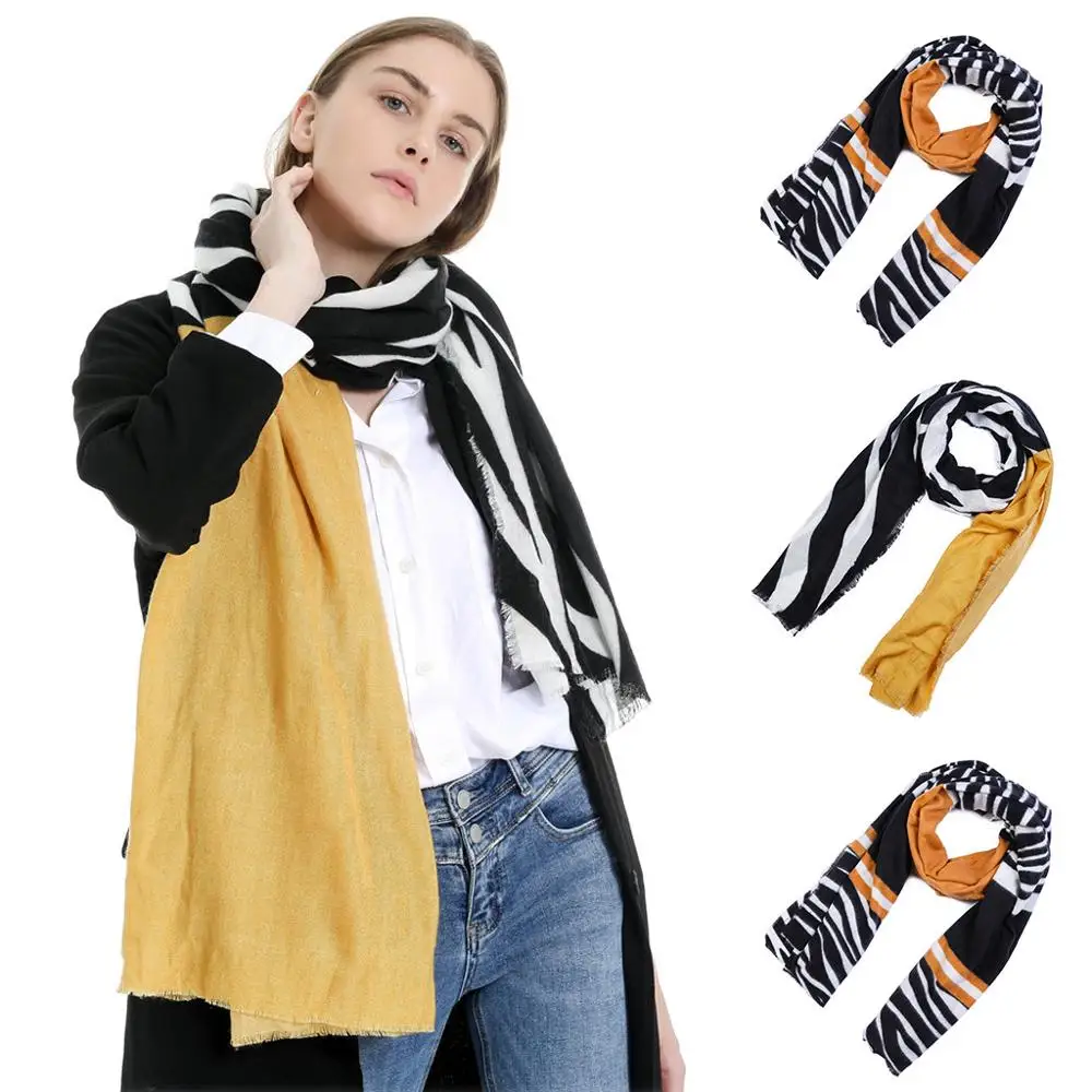 Осенне-зимний женский контрастный цветной шарф шарфы из пашмины широкие клетки