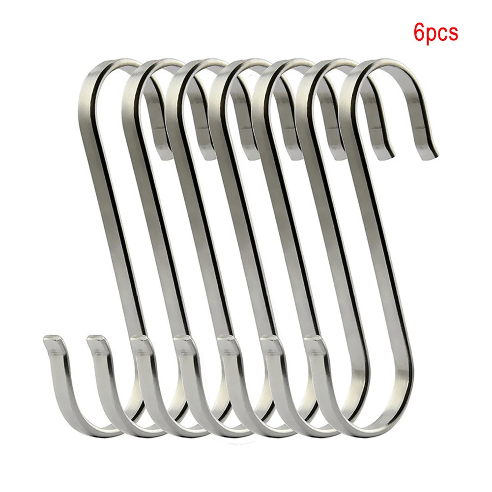 

6pcs Towel Holder Modern Portable Stainless Steel S Shape Rustproof Kitchen Bathroom Hook For Clothes Storage Hanging Rack
