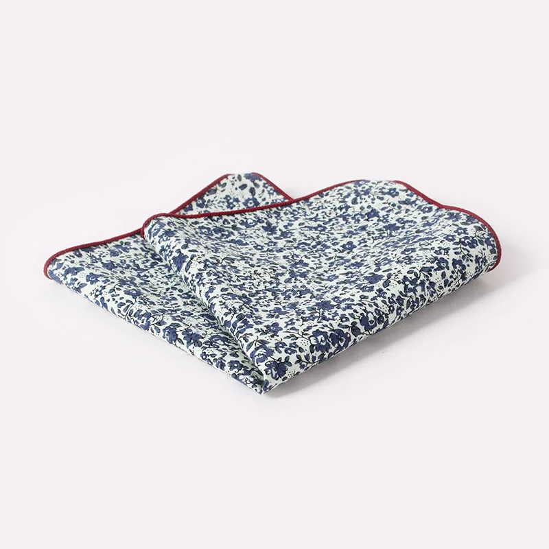 

New Men's Cotton Polyester Handkerchief Floral Printed Suits Pocket Square for Wedding Women Hankies Towel