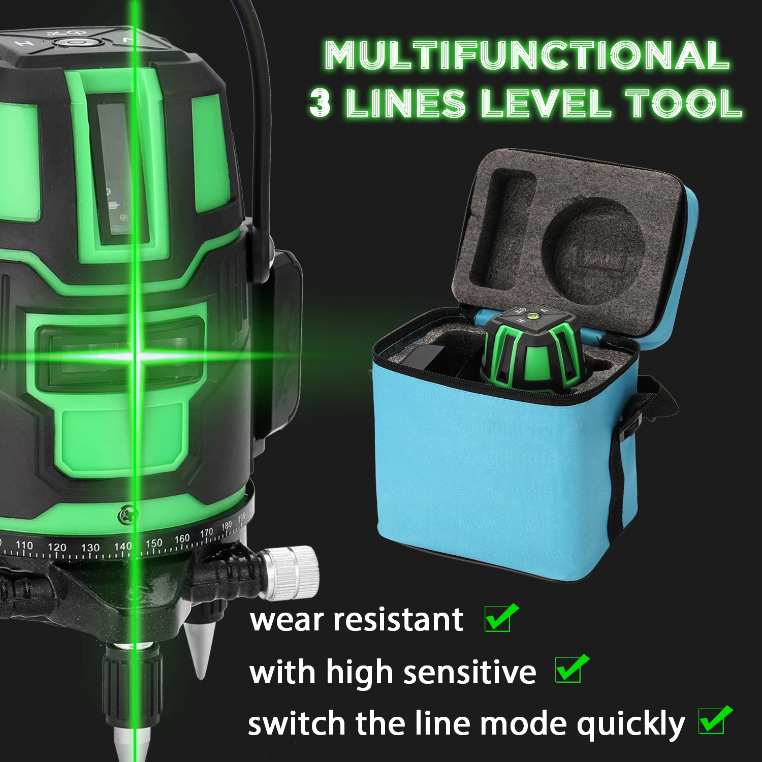 

Многофункциональный 2 ° автоматический самовыравнивающийся лазерный уровень с 3 линиями измерительный инструмент с вертикальной горизонт...