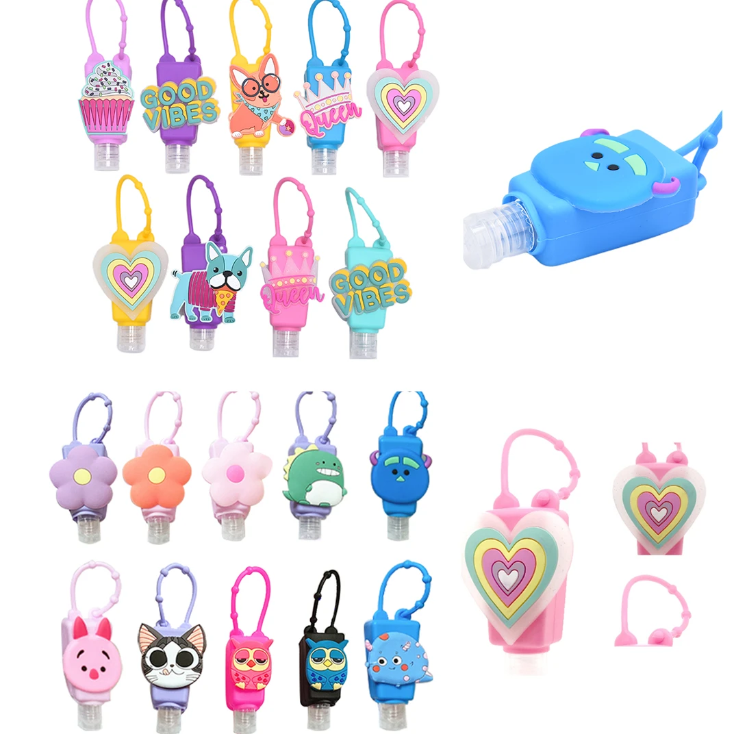 

1PC 30ml Cute Silicone Portable Safe Mini Hand Sanitizer Hand Gel Holder Gel Holder Travel Shampoo Soap Dispenser Bottle