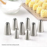 1pc stainless steel cake cream nozzles icing piping seamless flower mouth pastry tips squeezer kitchen baking decorating tools