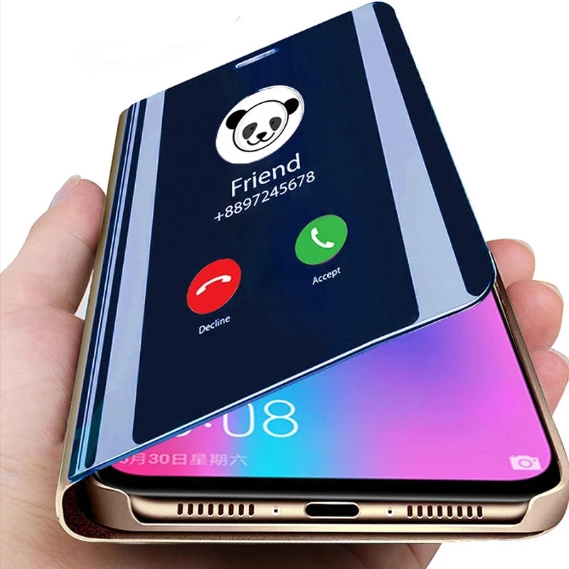 

Smart Mirror Flip Case For Xiaomi Redmi Note 10 9 9S 8 7 6 5 8T K20 K40 Pro 9A 9C 8A For Mi 11 10 9T Pro POCO F1 F2 X3 NFC Case