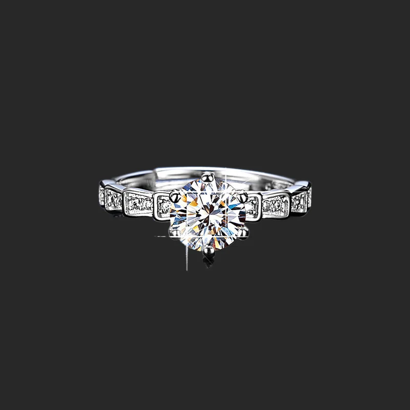 

DAIMI Real 1 Carat D Color Moissanite Ring 925 Sterling Silver Gemstones Fine Jewelry For Women Gift