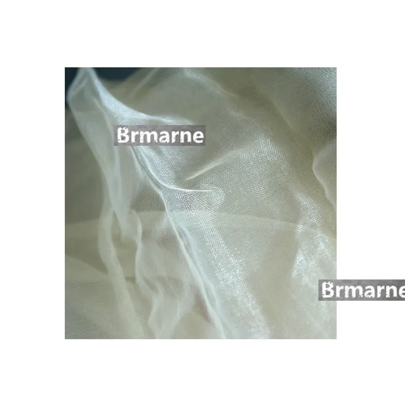 45 см * 150 см/шт. Кремово-желтый обжимной креп прозрачная сетчатая драпировка