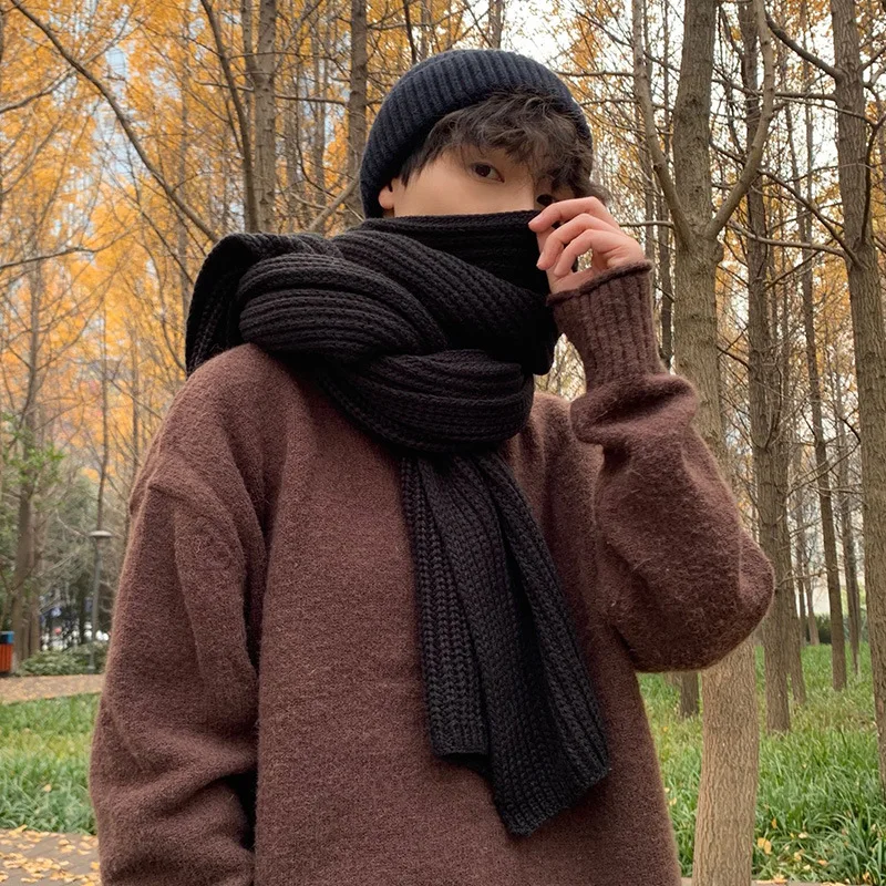 

Осенне-зимний новый трендовый индивидуальный подарок для мальчиков парный шарф для молодых людей на зиму