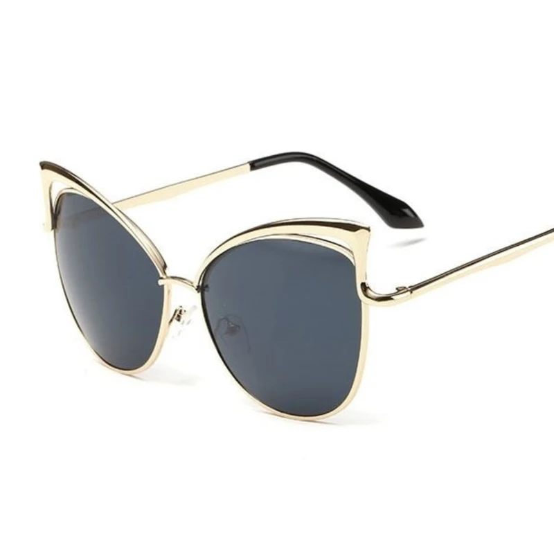 Розовый vintage Зеркало женский Женщины Cat Eye Солнцезащитные Очки Марки Дизайнер