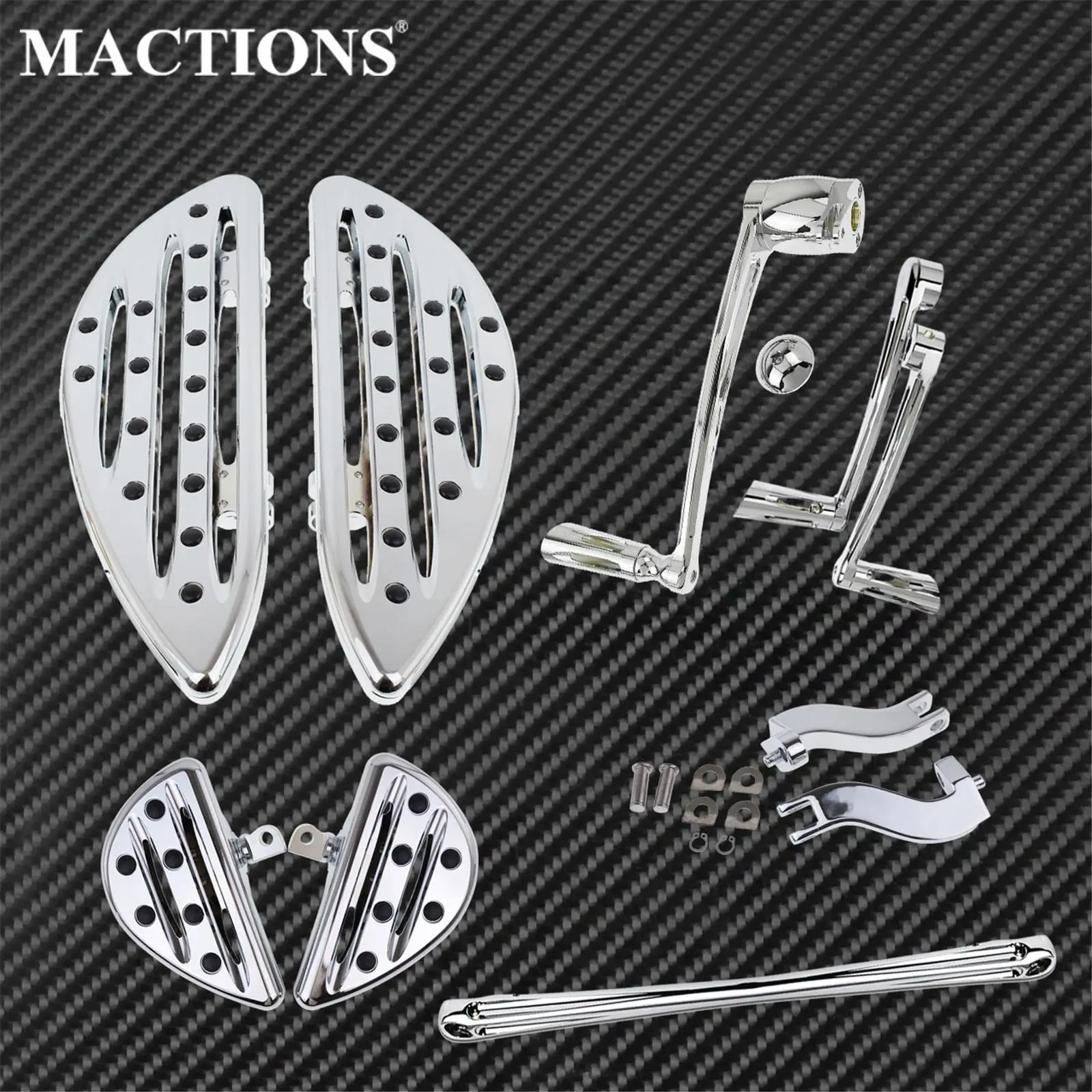

Motorcycle Front Rear Floorboards Brake Arm Shift Linkage Gear Shift Lever Passenger Bracket Chrome Set For Harley Touring 08-13