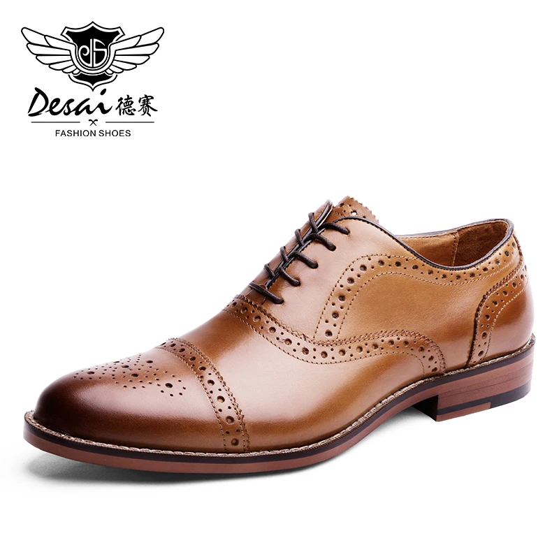 Desai/Мужские модельные туфли оксфорды с острым носком в британском стиле