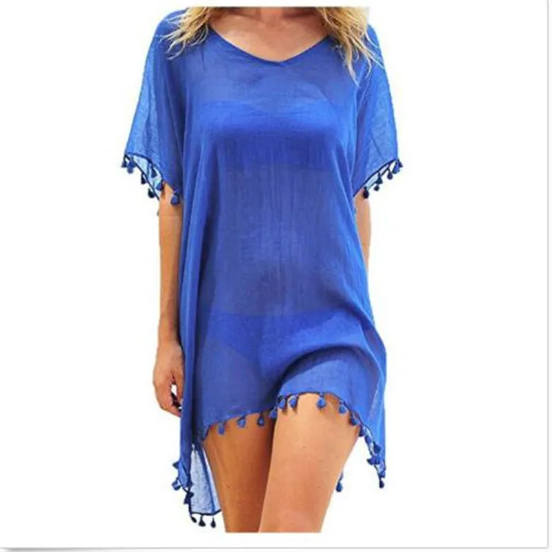 Женское свободное мини-платье новое однотонное шифоновое Прозрачное платье с