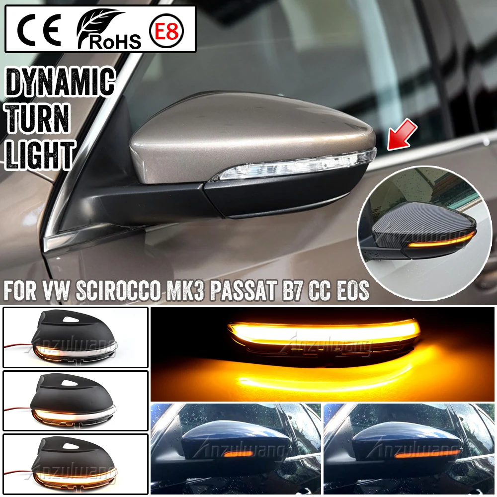 

For VW Scirocco MK3 Passat B7 CC EOS Beetle Dynamic Mirror Indicator Blinker Side Mirror LED Turn Signal Light Sequential Light