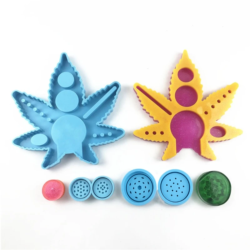 

Leaf Serving Tray Plate Board Epoxy Resin Mold Cigarette Spice Grinder Case Silicone Mould DIY Crafts Home Ornaments Decoration