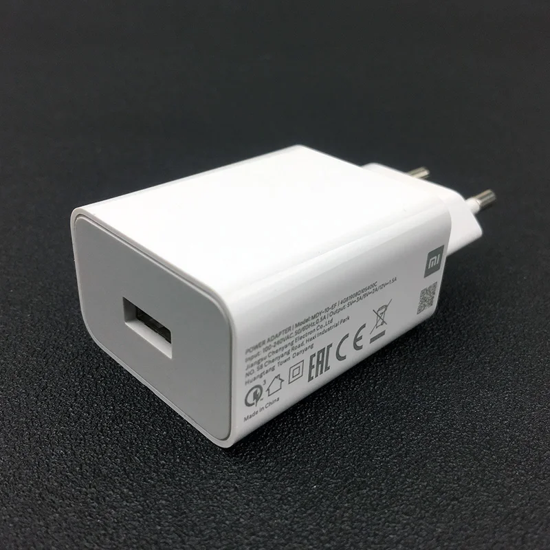 Оригинальное быстрое зарядное устройство Xiaomi QC 3 0 ЕС адаптер быстрой зарядки 18 Вт