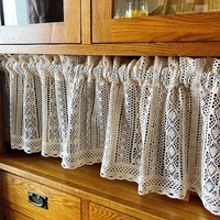 1pc american style crochet cotton half curtains through rod curtains cabinet curtains small kitchen curtains cafe curtains