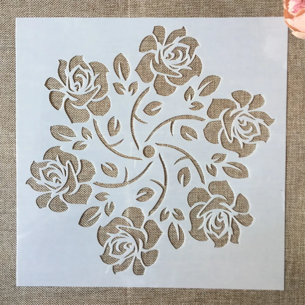 4 шт./компл. 30*30 см большой цветок 12 дюймов мандалы DIY многослойные трафареты