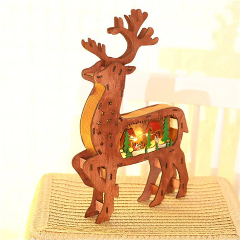 

New Creative Elk Shiner Glow Decoration Window Home Living Room Christmas Set Props Decorations M3392