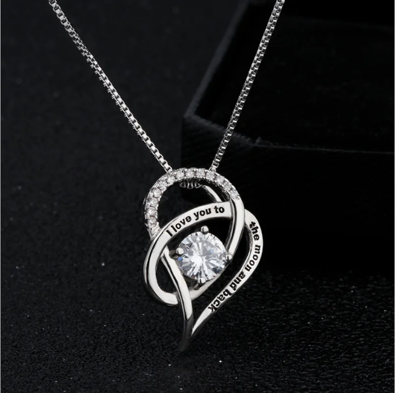 

New Mother's Day Gift Mother Daughter Necklace "i love you to the moon and back" Heart Necklaces To My Mom Birthday Jewelry