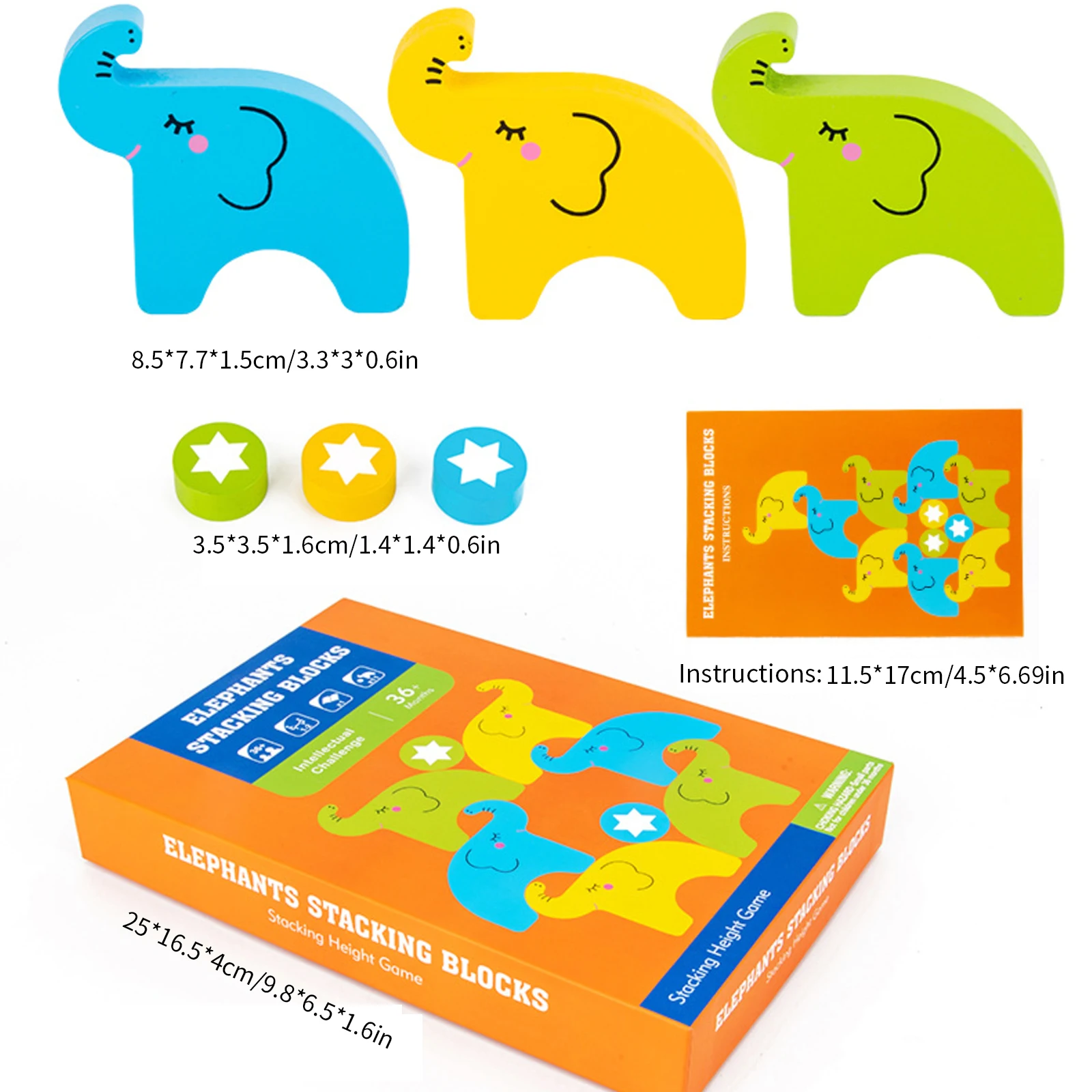 

Забавные деревянные блоки для балансировки, игрушки для ручного развития и раннего развития, забавные строительные блоки со слоном в подар...