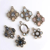 5pcslot reco gold disk metal decorative buttons diy hair accessories headwear handmade artificial diamond jewelry snap buttons