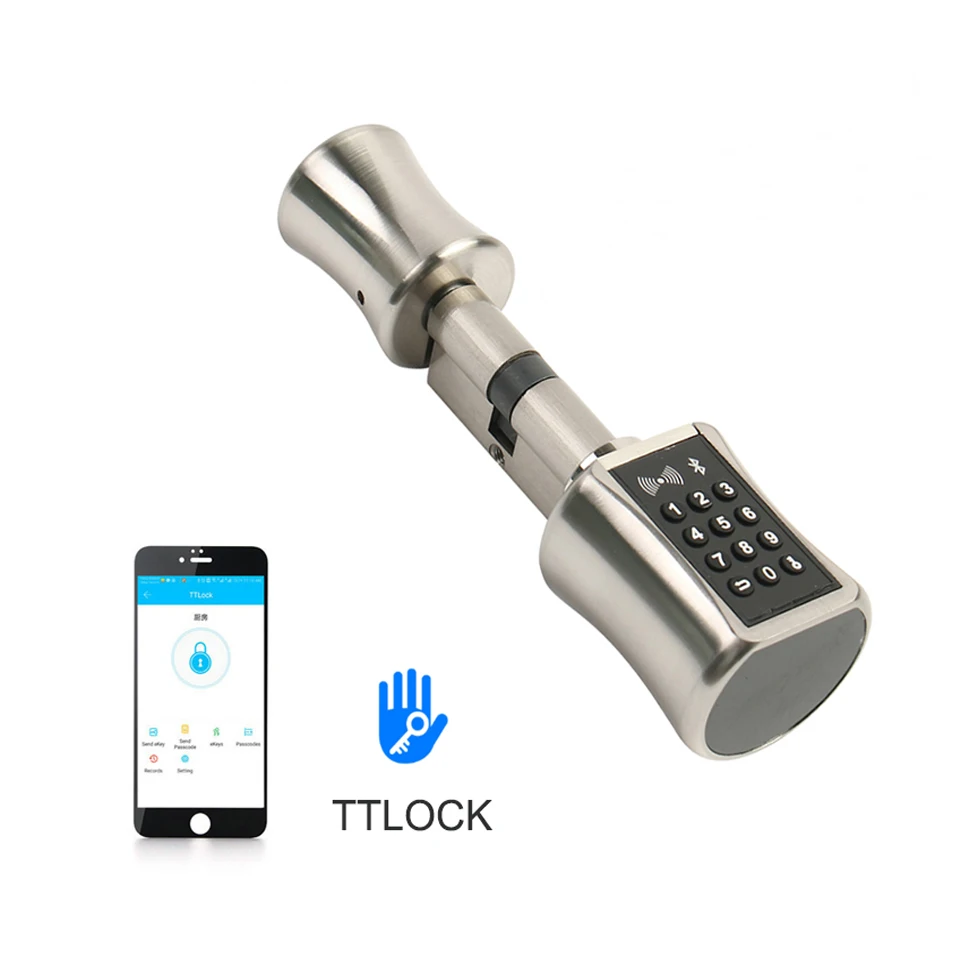 

TTLock app Smart Cylinder Lock WIFI Electronic Door Lock Bluetooth Digital APP Keypad Code RFID Card Keyless Lock for EU Model