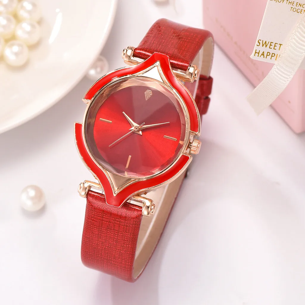 Новые простые женские часы модные кварцевые Креативный дизайн наручные с