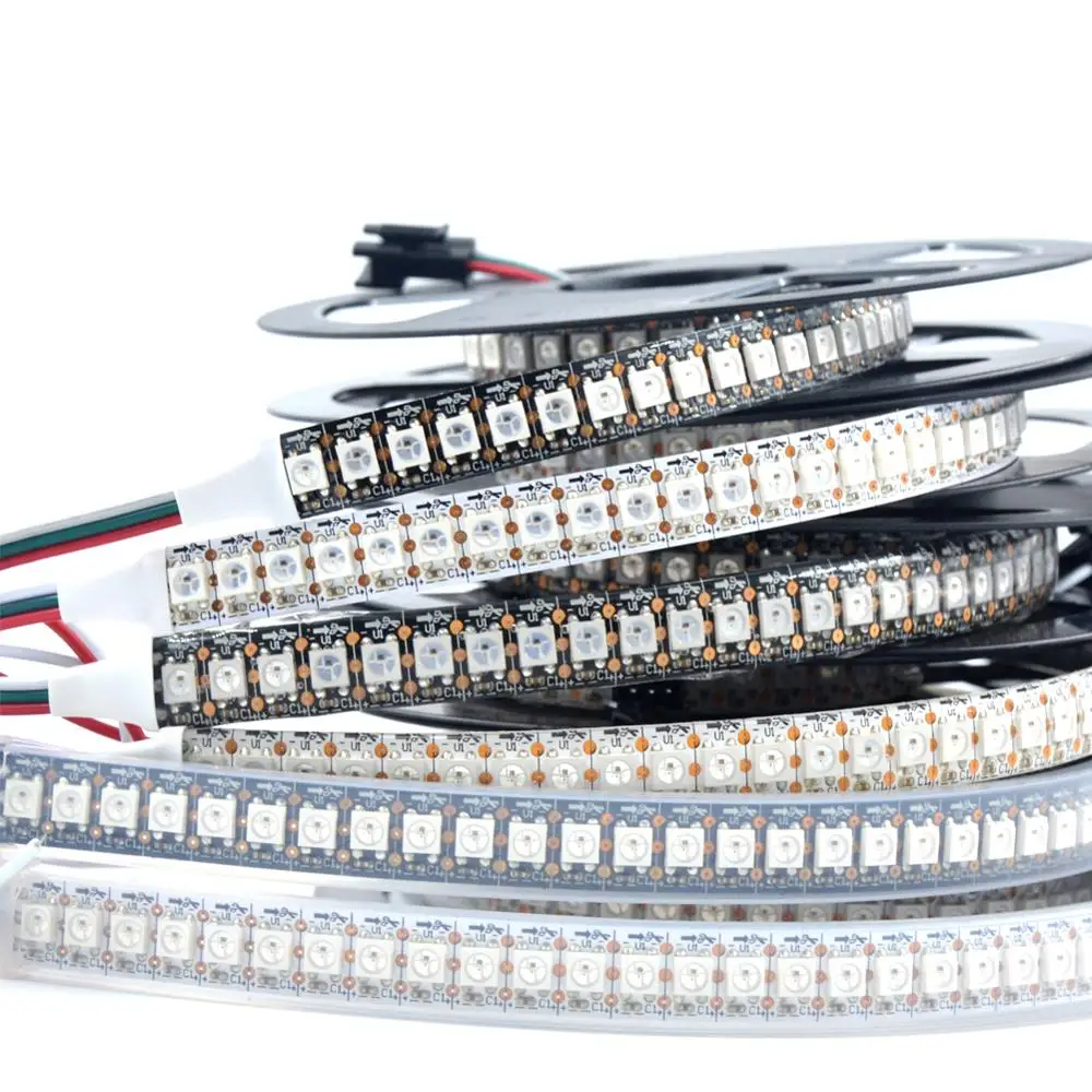 1 м DC5V WS2812B 144 светодиодный s/M Белый Черный s/m SMD 5050 RGB Dream адресуемый цветной