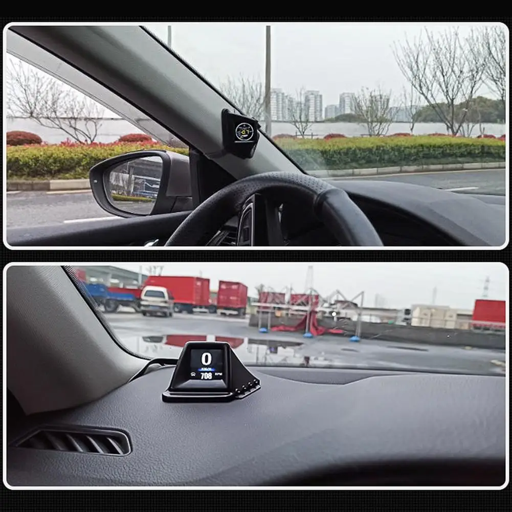 obd gps dual system head up display display car digital hud gps speedometer 2 inches lcd overspeed alarm car speed projector free global shipping