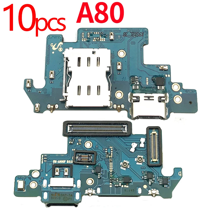 

10 шт./лот для Samsung A80 USB зарядная док-станция гибкий кабель для Samsung Galaxy A80 A805 зарядное устройство Порт Разъем оригинальная плата