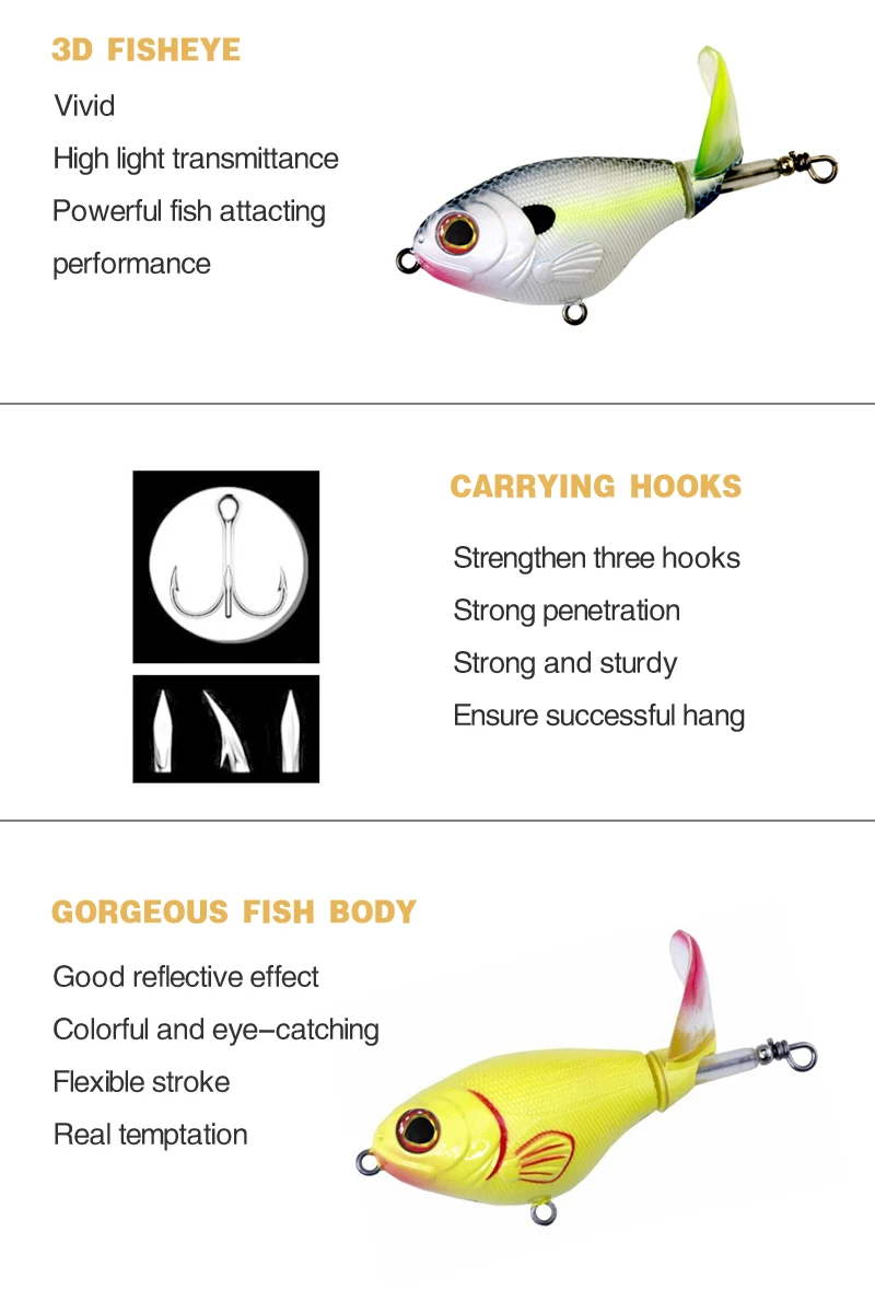 

Lifelike VIB Fishing Lures 7.5cm 17g Topwater wobbler Floating Bass CrankBait Artificial Hard Bait Rotating Tail Fishing Tackle