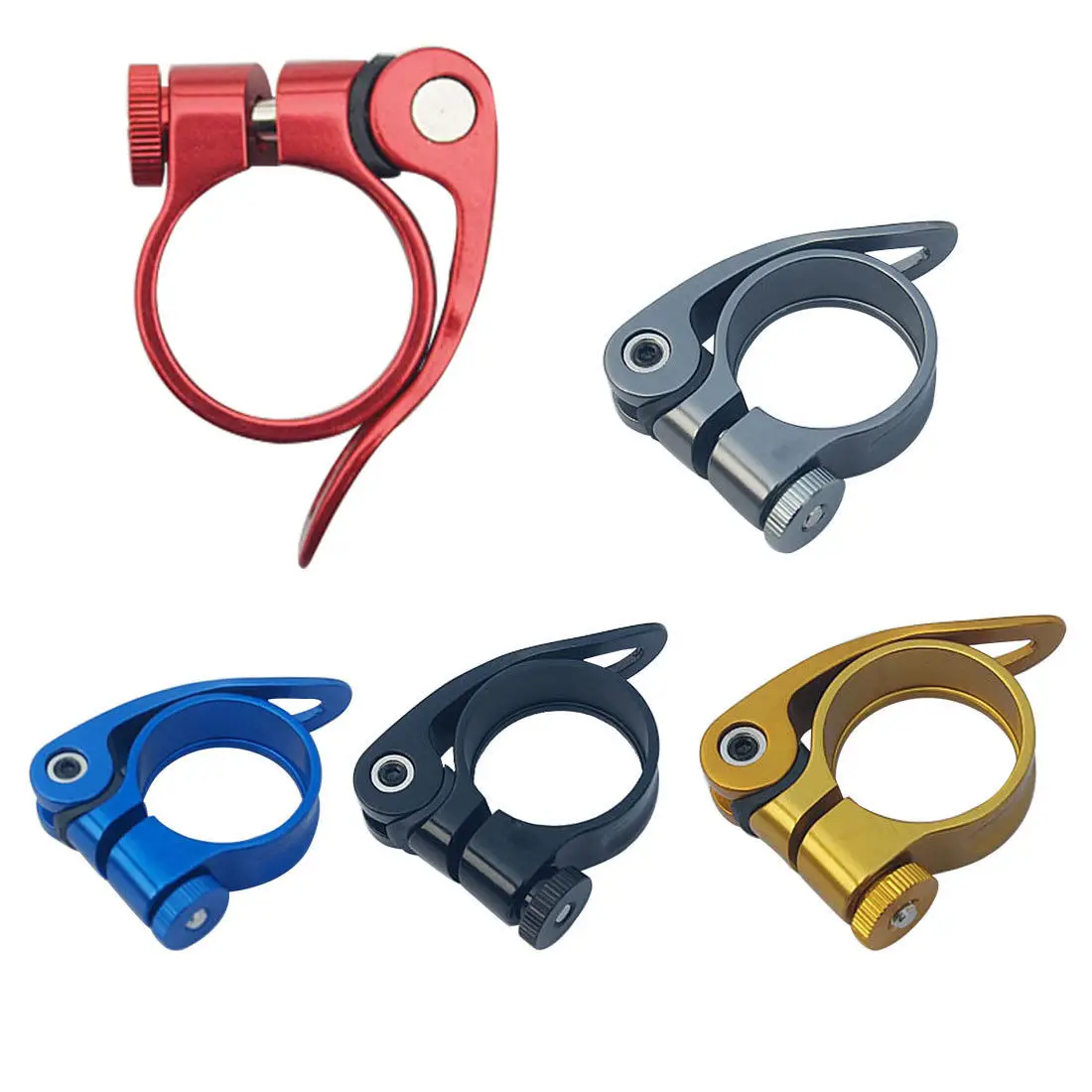 

Bicycle Quick Release Seat Tube Clamp Colorful Aluminum Alloy Saddle Pipe Clamp Aluminum Clamp Seat Post Clamp 31.8 ,34.9