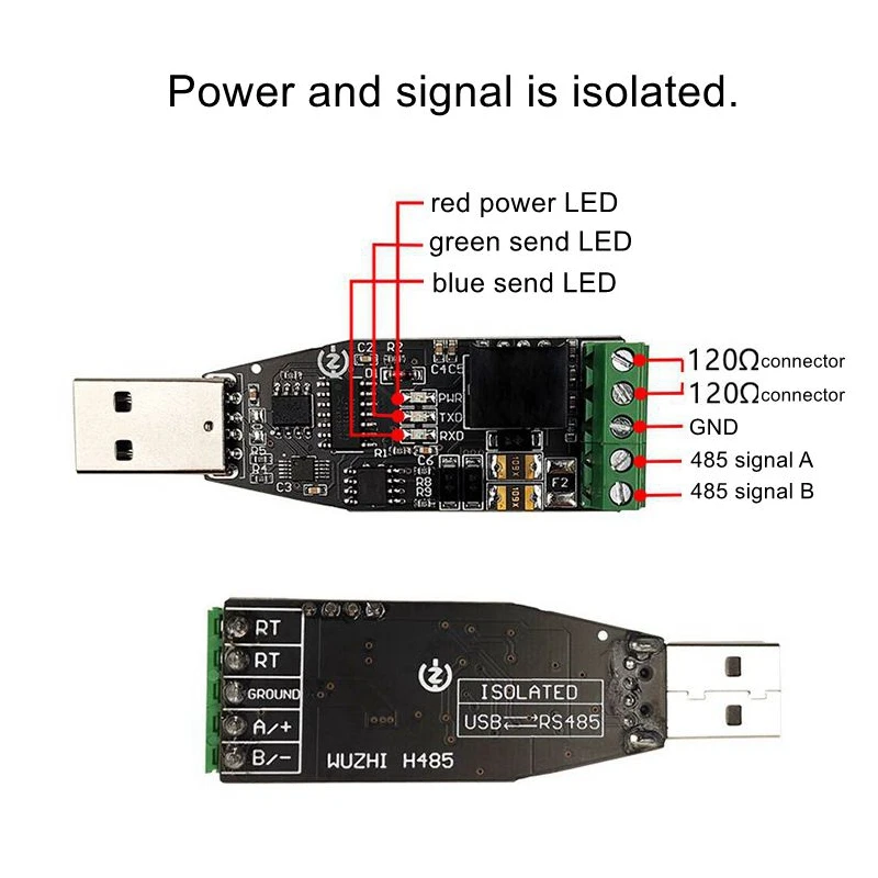 Изолированный коммуникационный модуль USB/RS485 промышленного класса защита