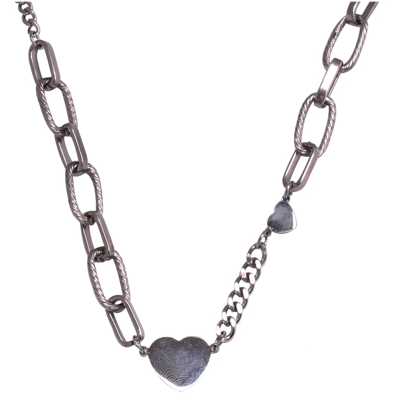 

New Titanium Steel Heart Pendants Necklaces for Women Classic Link Chain Mother's Friend's Party Wedding Fashion Jewelry Gift