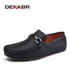 Мокасины мужские кожаные DEKABR, на плоской подошве, размеры 38-48, лето, ботинки для вождения ручная работа
