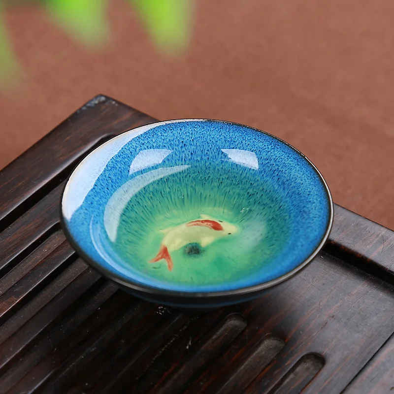 Jun фарфоровый чайный набор кунг фу Tenmoku fish fun чайная чашка руды Zisha чайник Набор 1 + 6