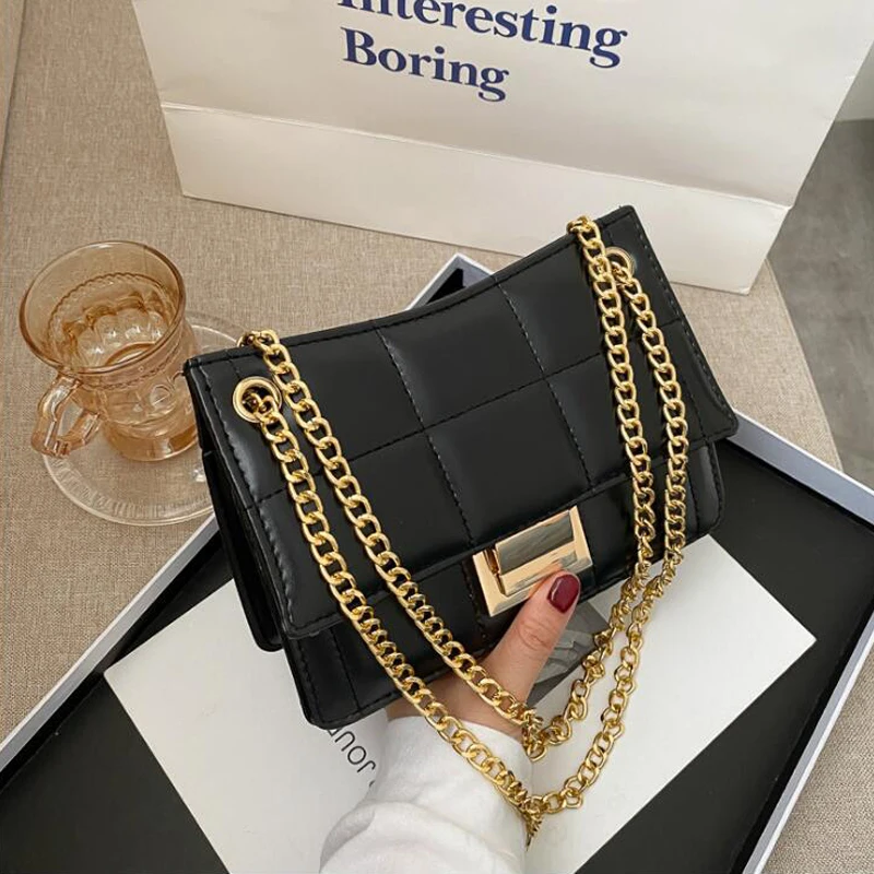 

Designer Chain Strap Shoulder Bags for Women 2021 Summer Fashion Crossbody Bags PU Leather Lady Purses and Handbags
