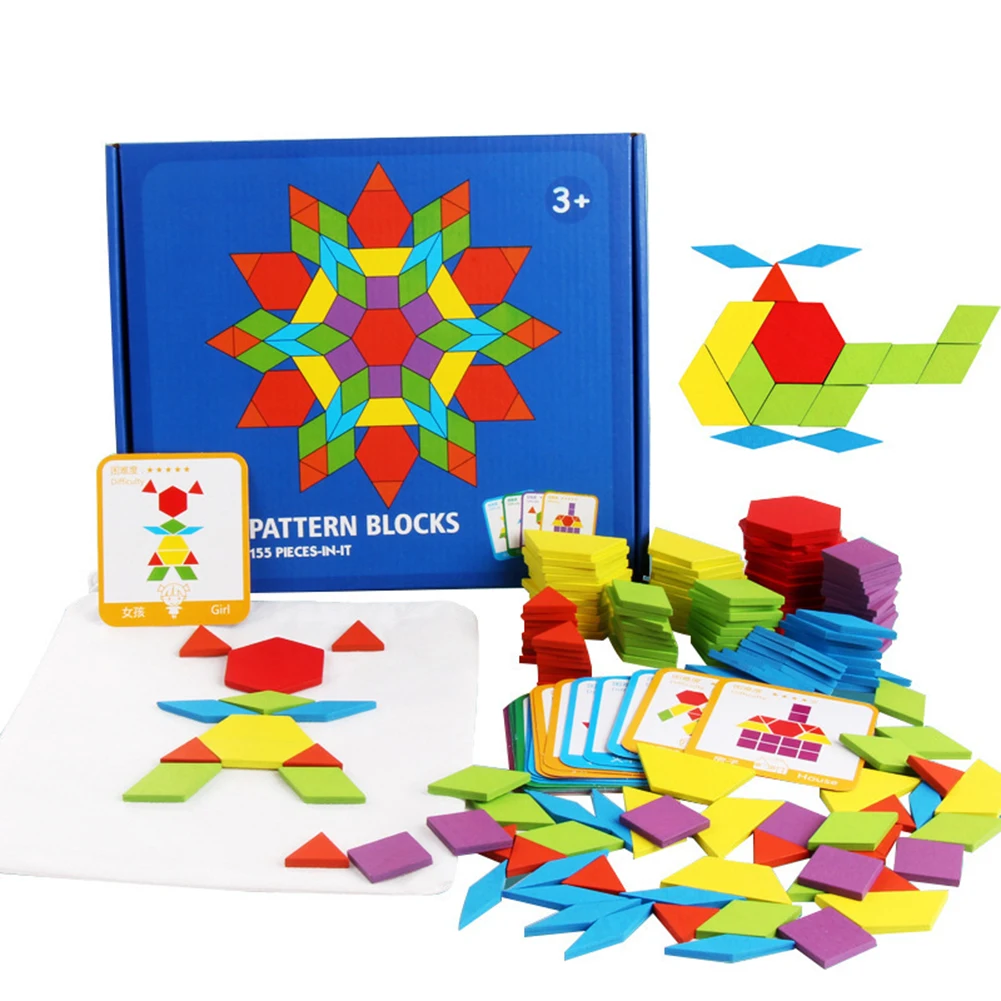 

155pcs Creative Jigsaw Early Education Puzzle Toy Geometry Tangram Building Blocks Toys Enlightenment Intelligence Children Toys